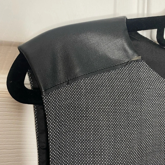 ELIE TAHARI Mixed Media Sheath Dress Black/Gray With Leather Shoulder Detail - Picture 3 of 8